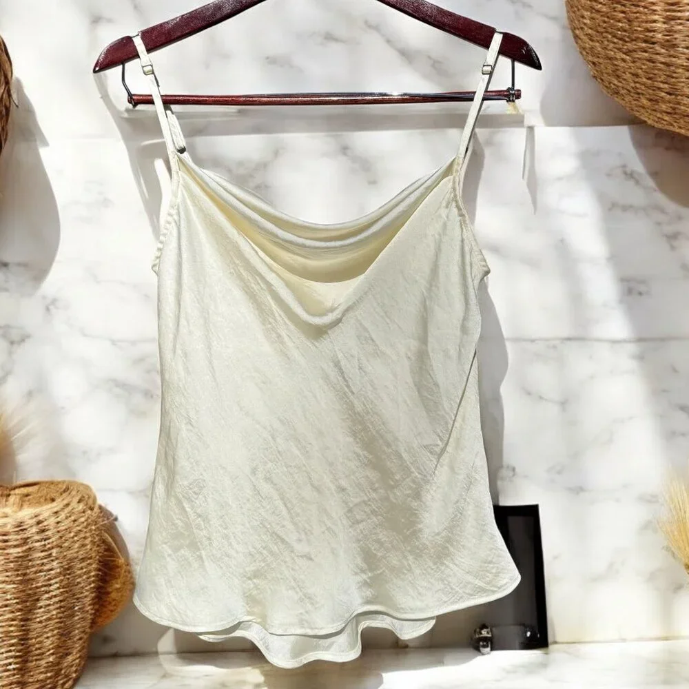 Show Me Your MuMu Ivory Keaton Satin Camisole Tank Size Small - Picture 2 of 11